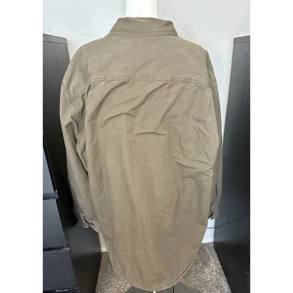 Vtg OUTDOOR LIFE Men's XL Fleece Lined Coat Jacket Cotton Brown Denim Hunting - Picture 3 of 16